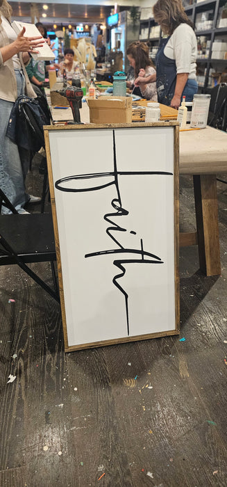 Oversized framed sign