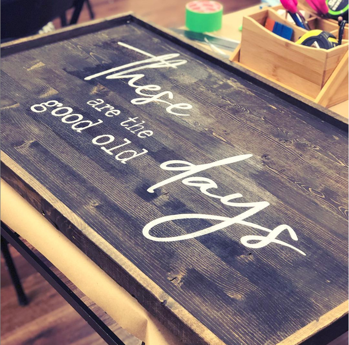 Oversized framed sign