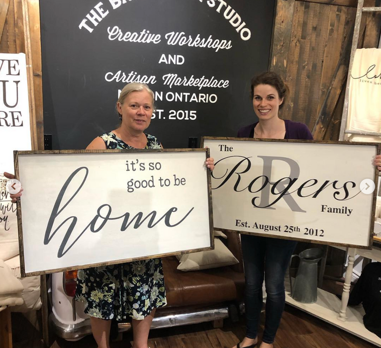 Oversized framed sign