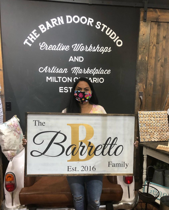 Oversized framed sign
