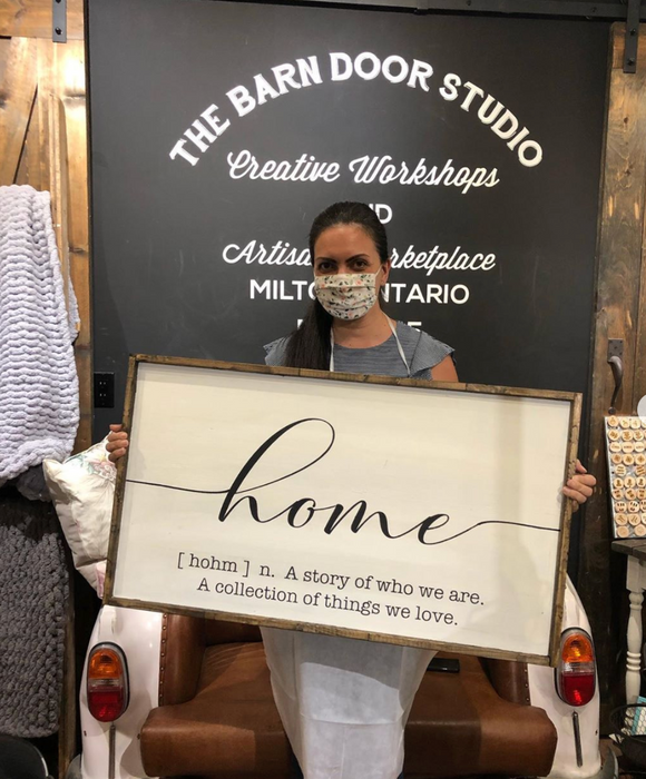 Oversized framed sign