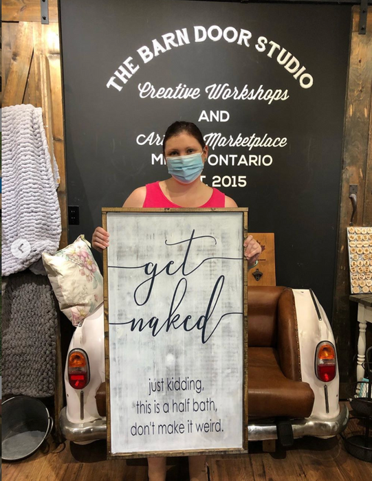 Oversized framed sign