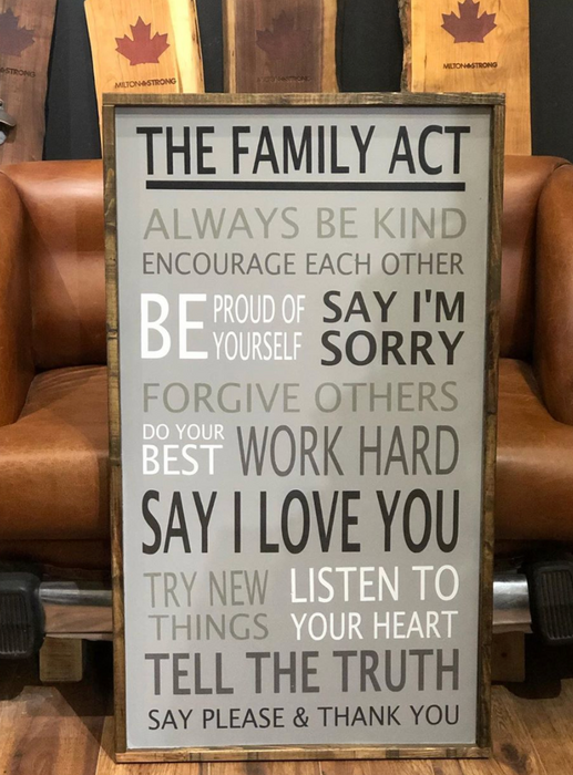 Oversized framed sign