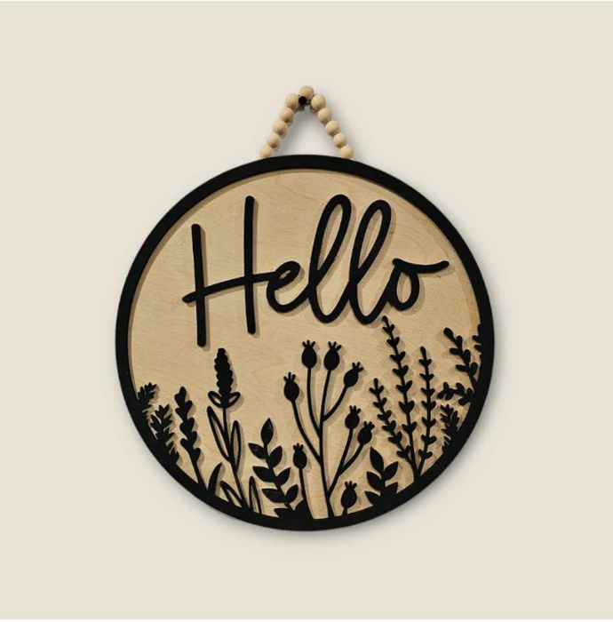 NEW PROJECT!! - Round Wildflower Hello Sign