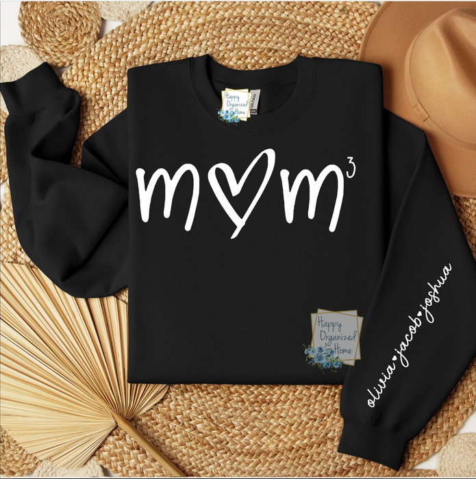Mother's Day Mom Sweatshirt - Custom Names on Sleeve
