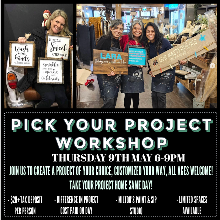 PICK YOUR PROJECT WORKSHOP - THUR 9TH MAY 6-9PM