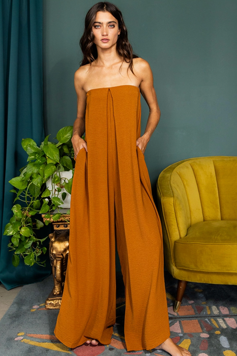 Flowy Strapless Jumpsuit