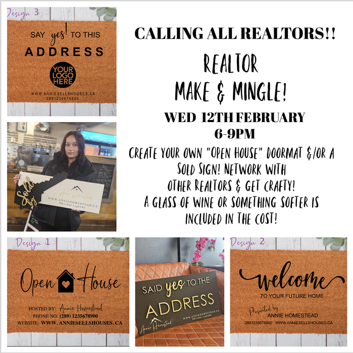 REALTOR'S WORKSHOP - MINGLE, CREATE AND SIP! - WED 12TH FEB 6-9PM