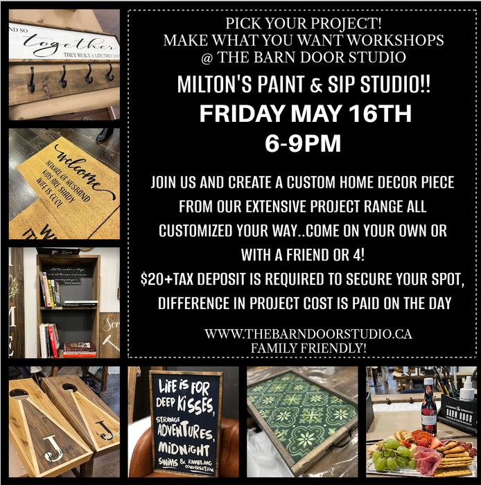 PICK YOUR PROJECT CRAFTY WORKSHOP - FRIDAY 16TH MAY 6-9PM