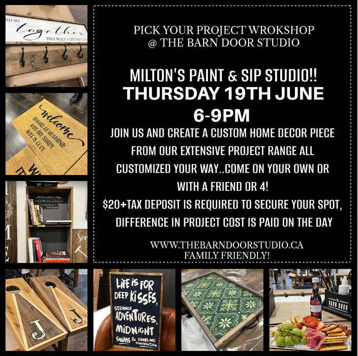 PICK YOUR PROJECT CRAFTY WORKSHOP -THURSDAY 19TH JUNE 6-9PM