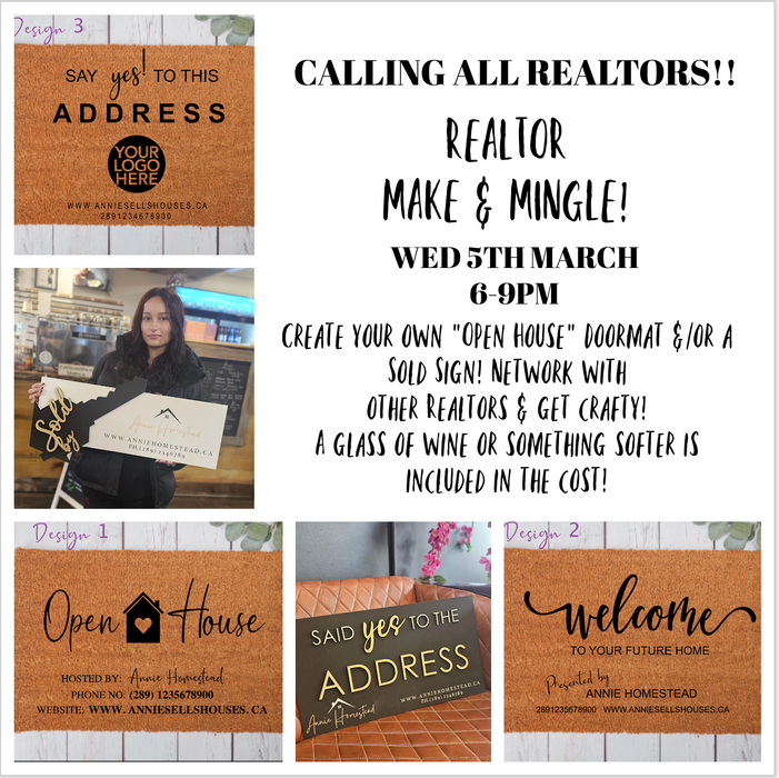 REALTOR'S WORKSHOP - MINGLE, CREATE AND SIP! - WED 5TH MARCH 6-9PM