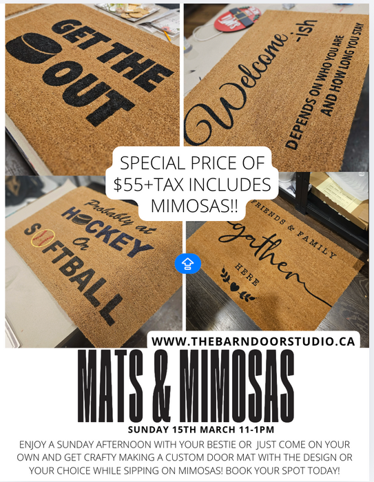MATS AND MIMOSAS - SUNDAY 15th MARCH 11-1PM