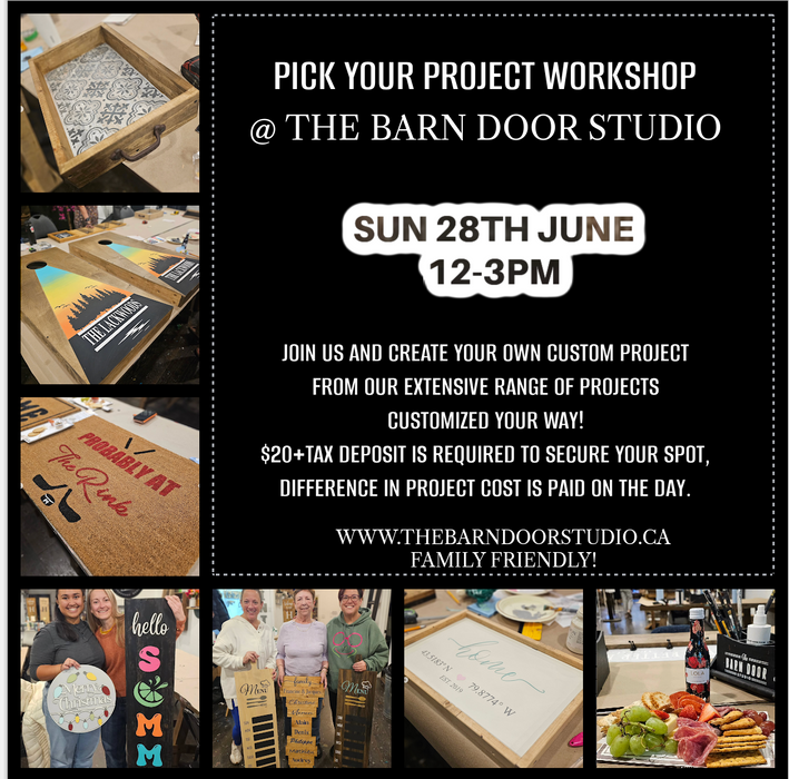 PICK YOUR PROJECT CRAFTY WORKSHOP - SUNDAY 28TH JUNE 12-3PM