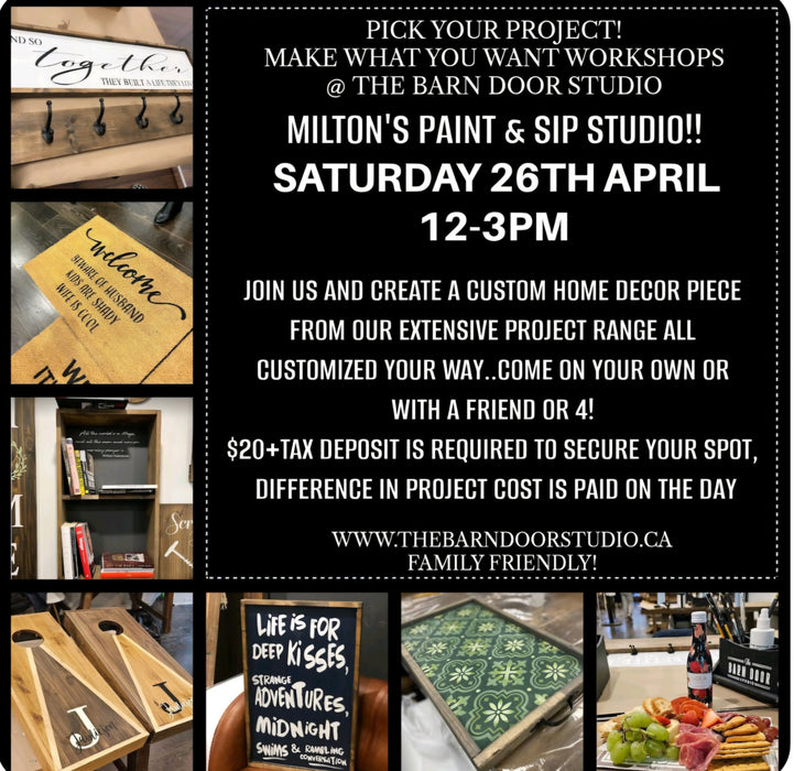 PICK YOUR PROJECT CRAFTY WORKSHOP - SATURDAY 26TH APRIL 1-4PM