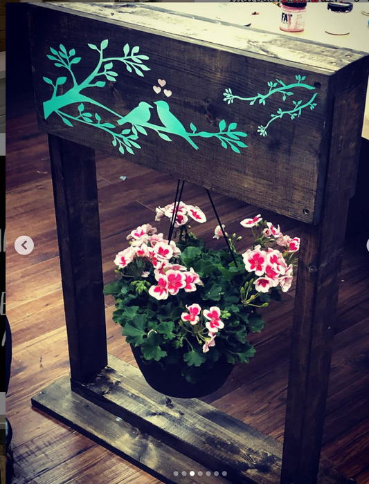 Double sided outside plant stand