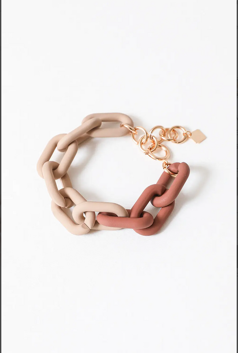 Two-Tone Chunky Linked Chain Bracelet