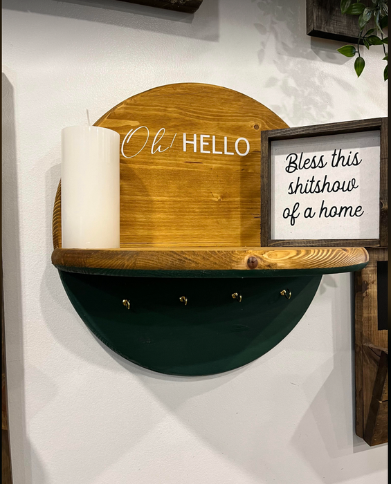 NEW PROJECT!! - Modern Style Round Shelf with Custom Mini Sign